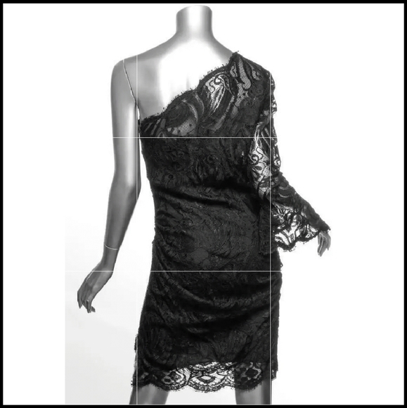 Emilio Pucci one shoulder black lace dress sz 40 / 6 - Picture 14 of 16